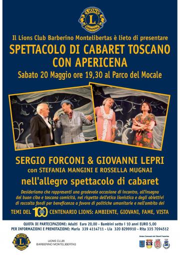 Spettacolo di cabaret toscano con apericena