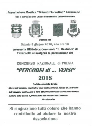 Concorso nazionale di poesia "Percorsi di... versi" 2018